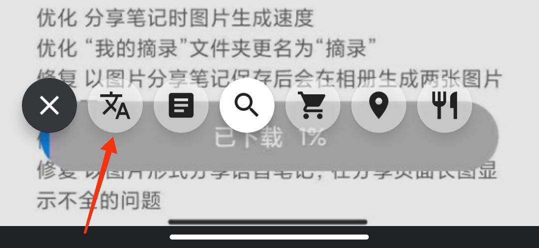 Google photos translate button