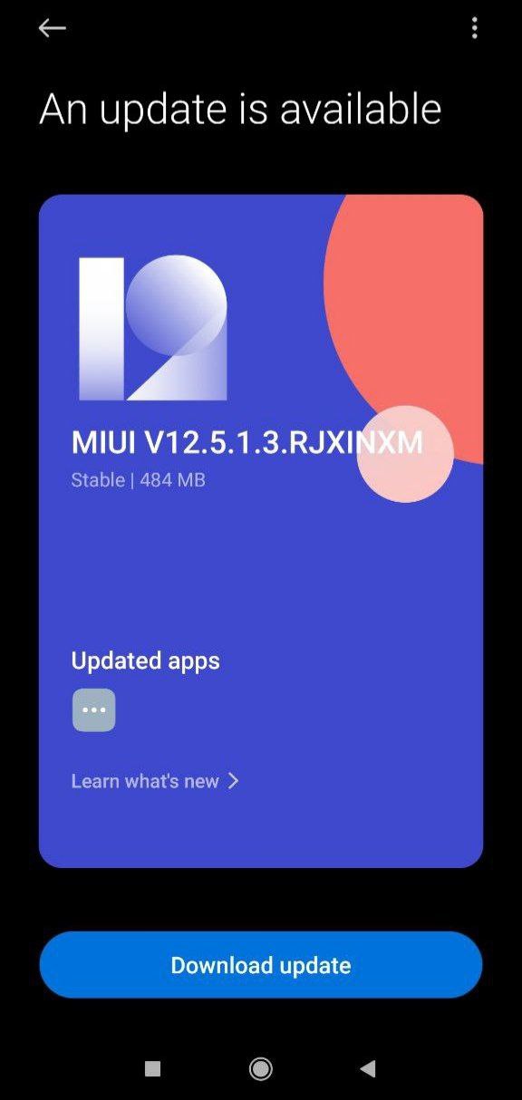 Redmi Note 9 Pro Max MIUI 12.5 update