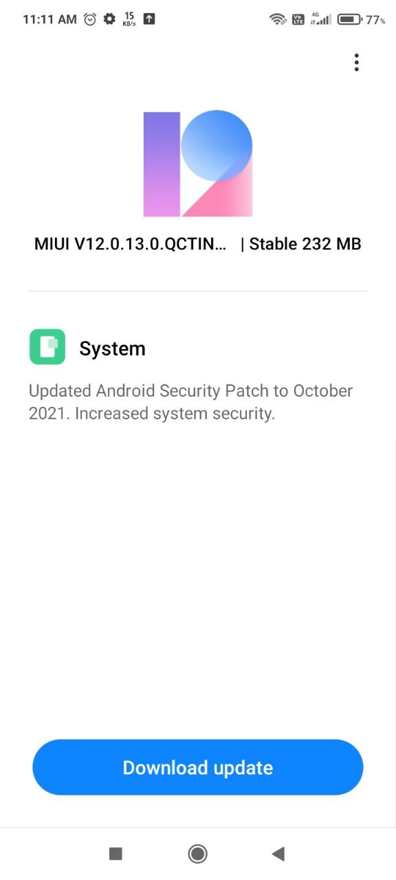 October security patch for Redmi 9