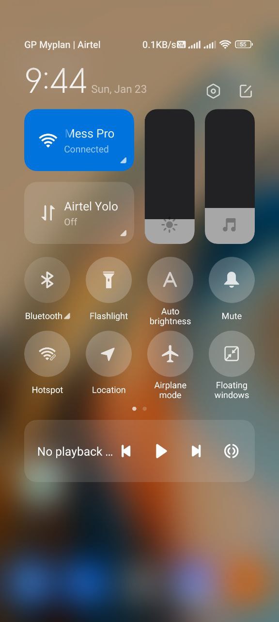 MIUI 13 control center not showing