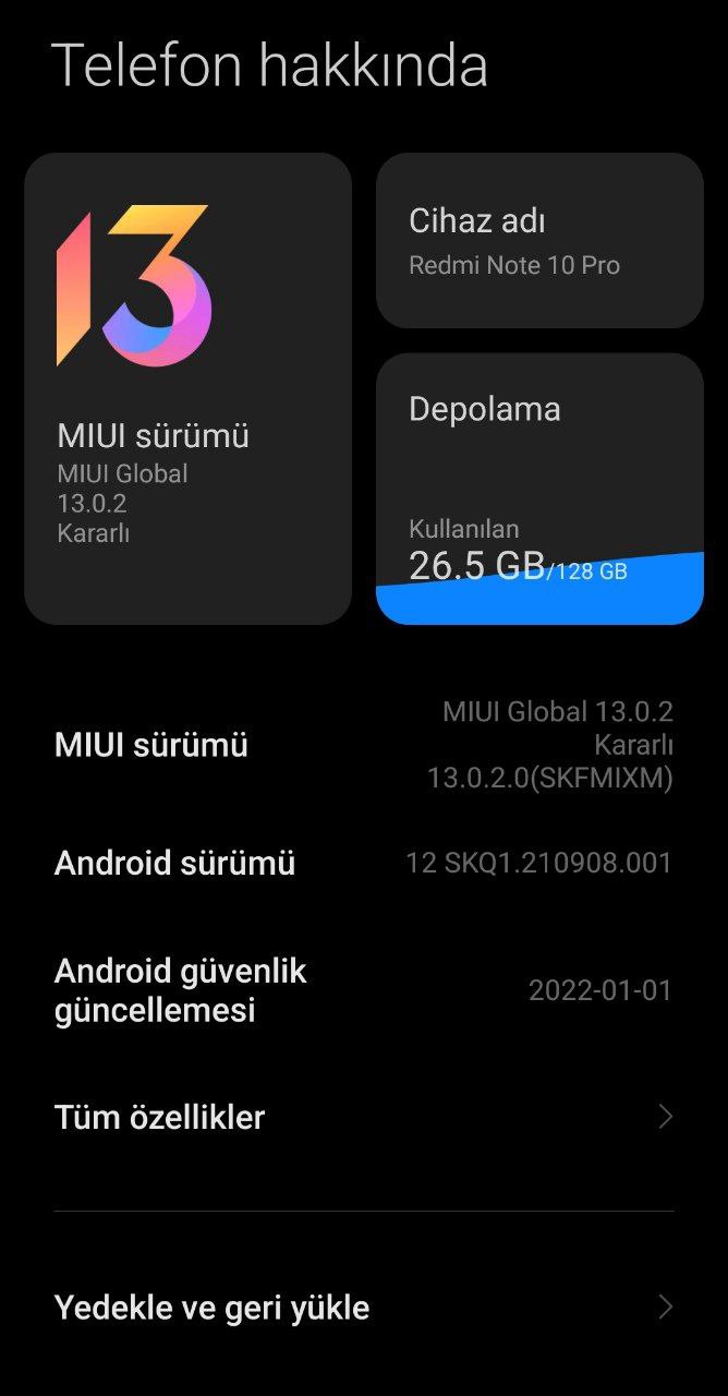 Redmi Note 10 Pro Android 12 in Europe