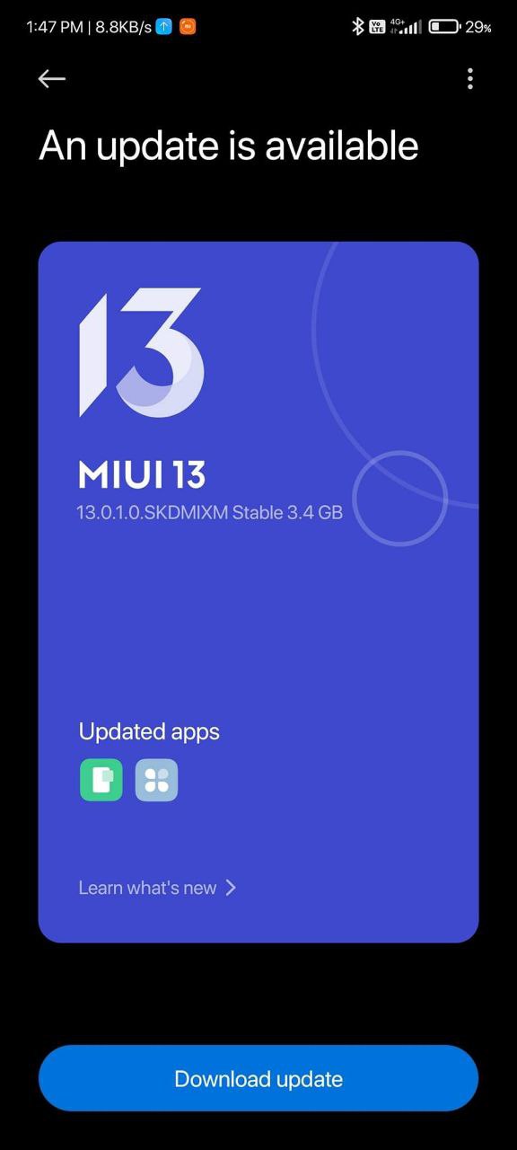 Xiaomi 11T Android 12-based MIUI 13 update