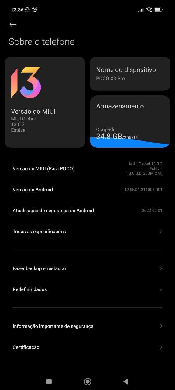 POCO X3 Pro Android 12