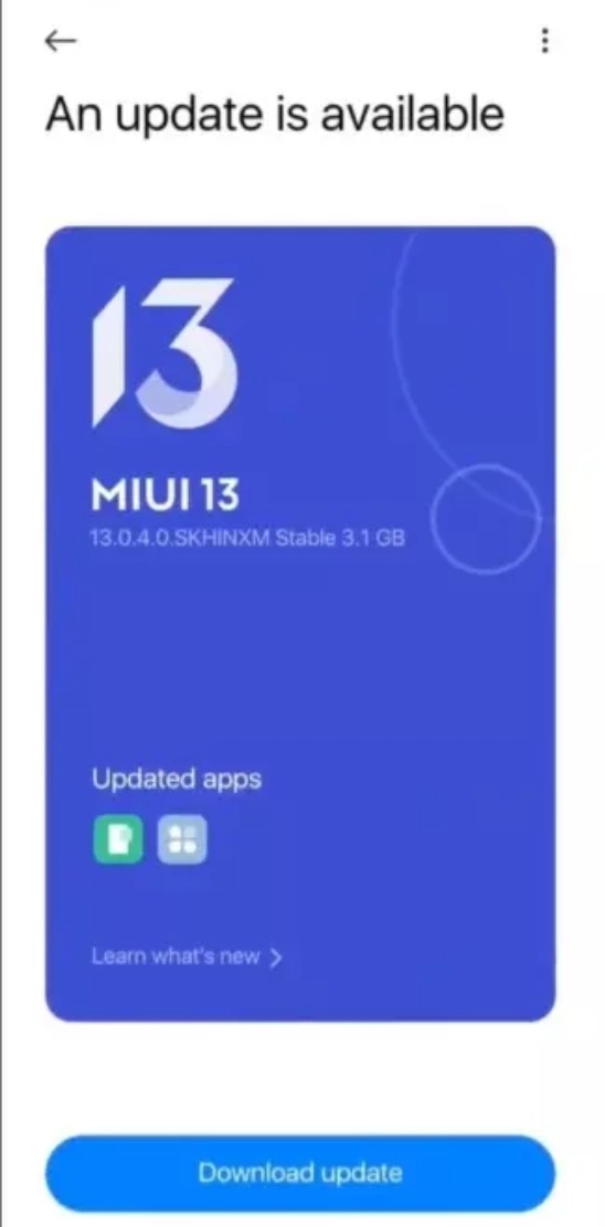 Xiaomi Mi 11X stable MIUI 13 update