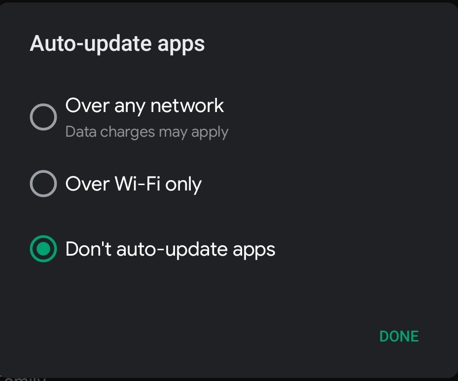 How to disable automatic apps update 