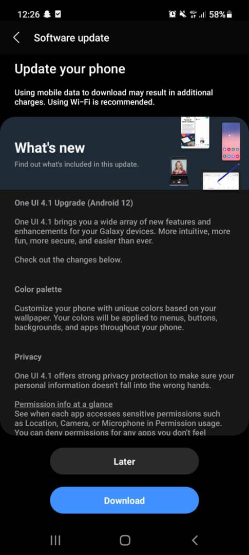 Android 12-based OneUI 4.1 update for Galaxy A51