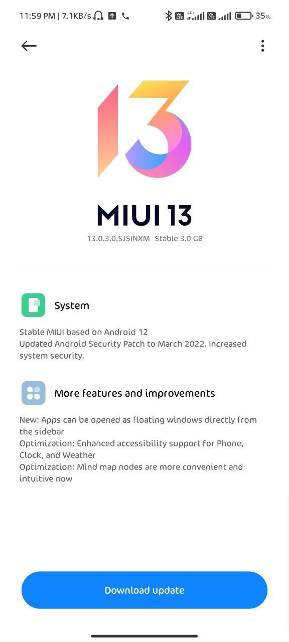 Xiaomi Mi 10i stable MIUI 13 update