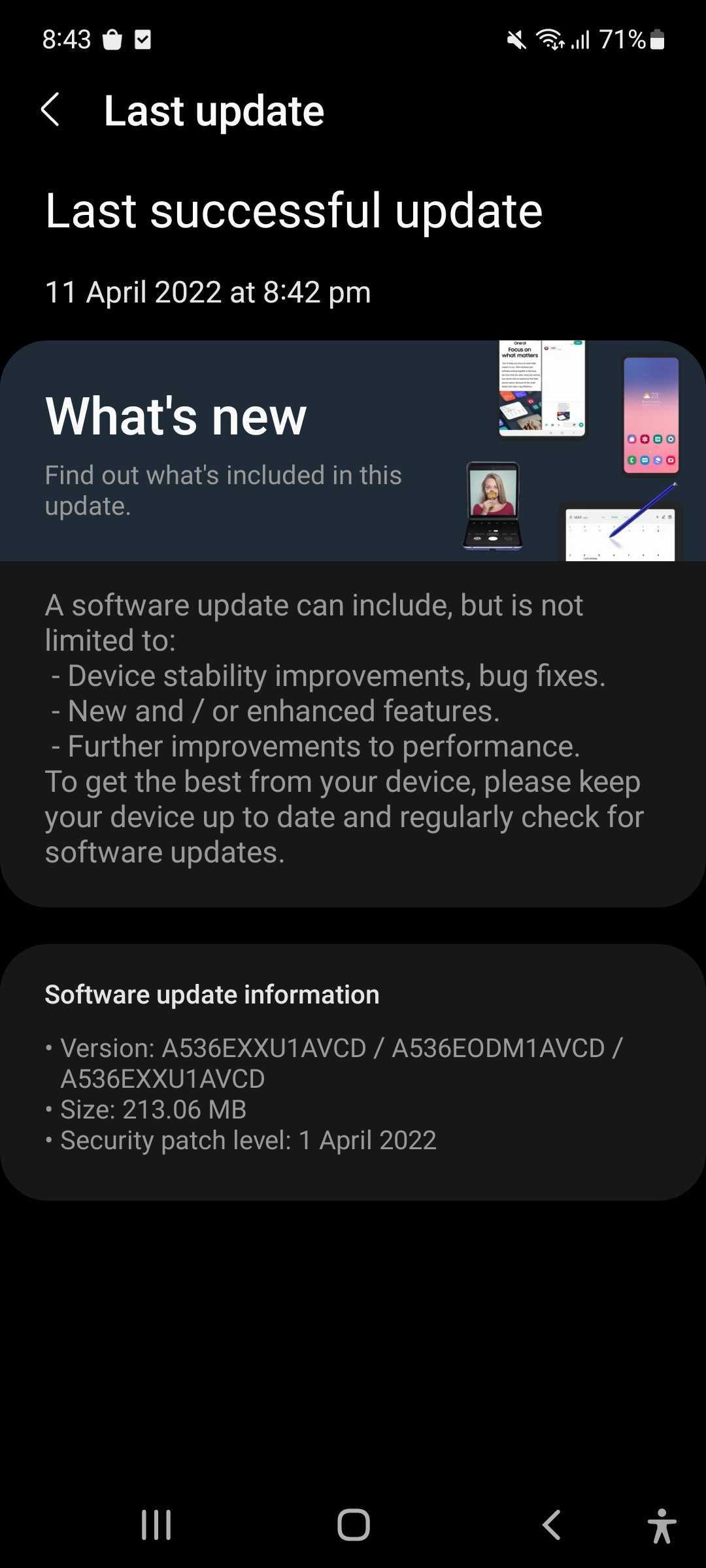 Galaxy A53 5G April 2022 security patch