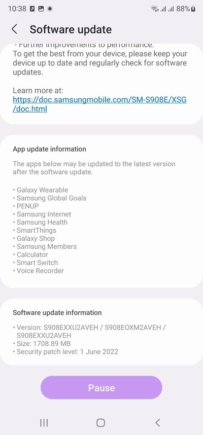 Galaxy S22 and Z Fold 2 June security patch