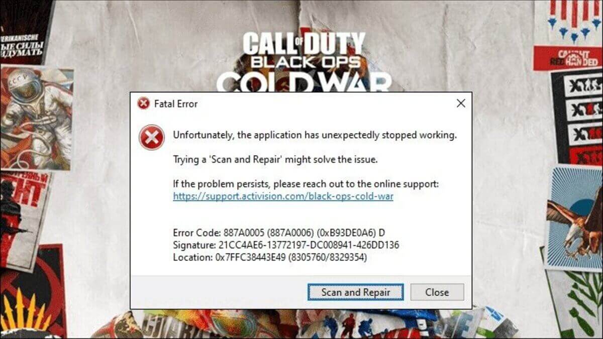 How Fix Black Ops Cold War Error Code 887A0005
