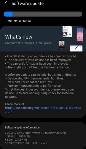 Samsung Galaxy Note 20 series June security patch
