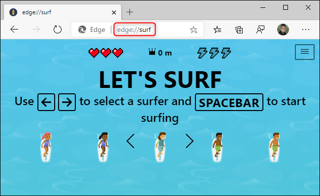 Enable or Disable Surf Game in Microsoft Edge
