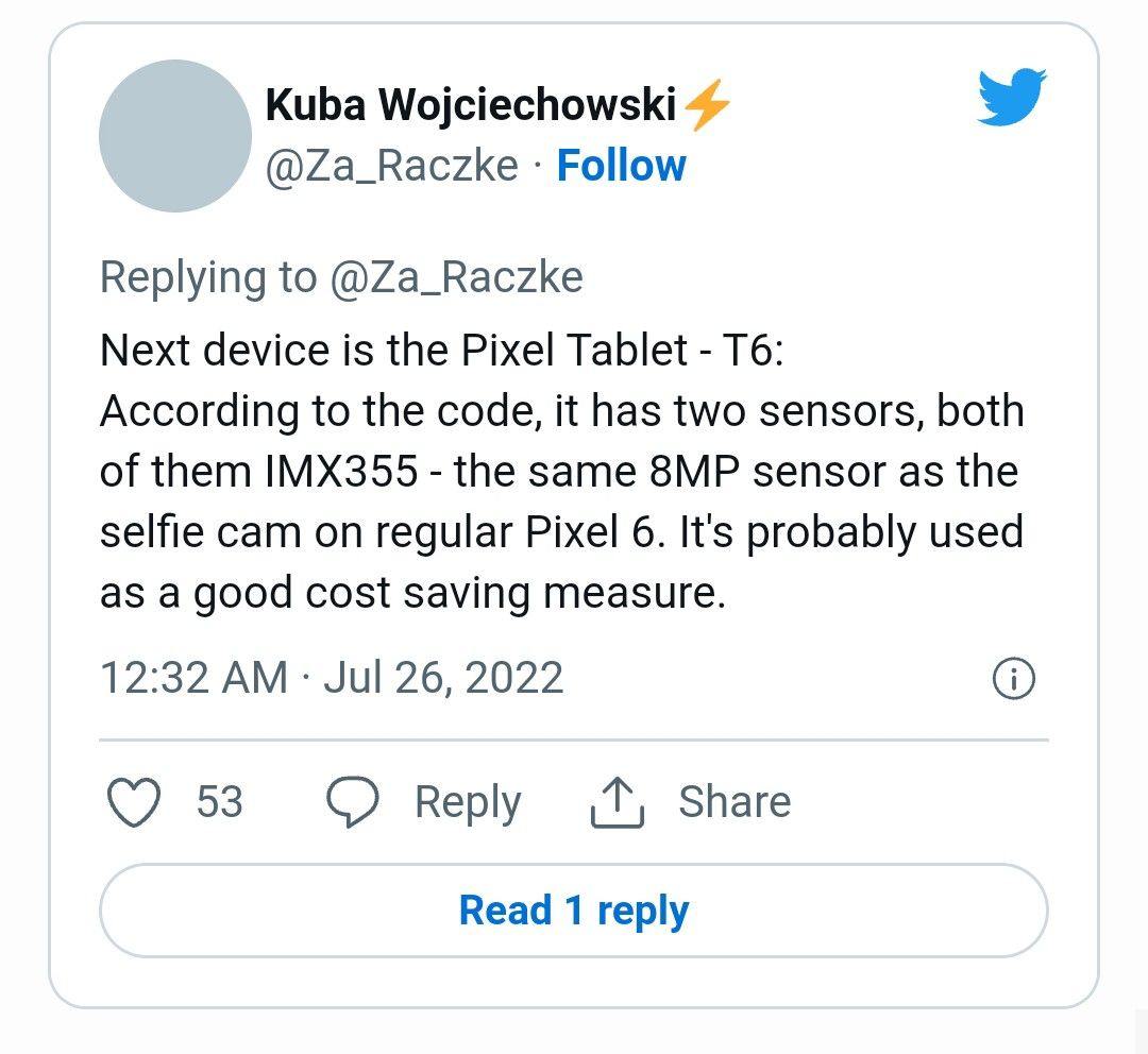 Camera specifications of Pixel 7 and Pixel Tablet revealed