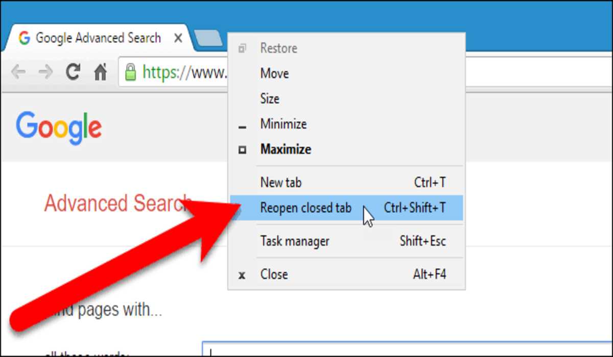 How to restore Google chrome tabs and recover web pages