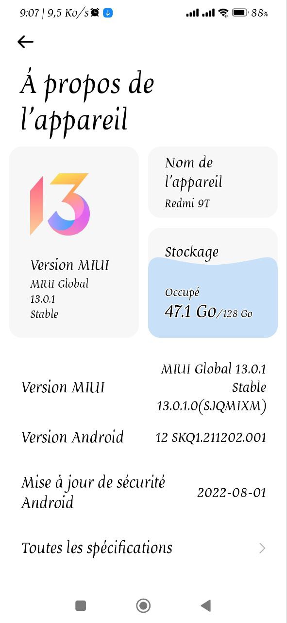 Redmi 9T Android 12 