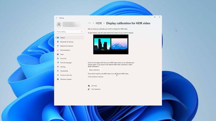 HDR Calibration app on Windows 11