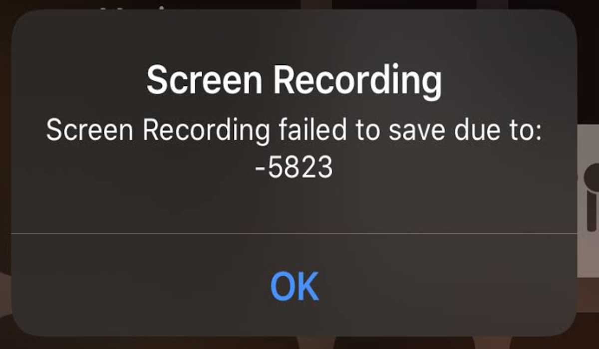 Screen Recording Failed to Save Due to Error
