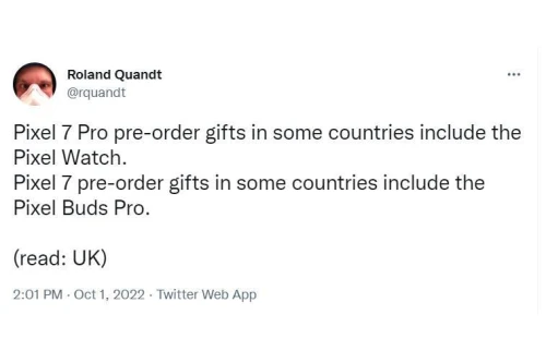 gift for the Google Pixel 7 Pro pre-orders