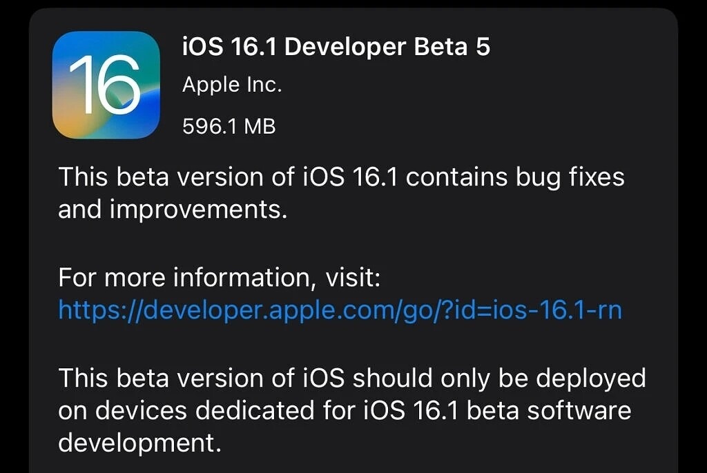 Apple iOS 16.1 Beta 5: Here's everything new