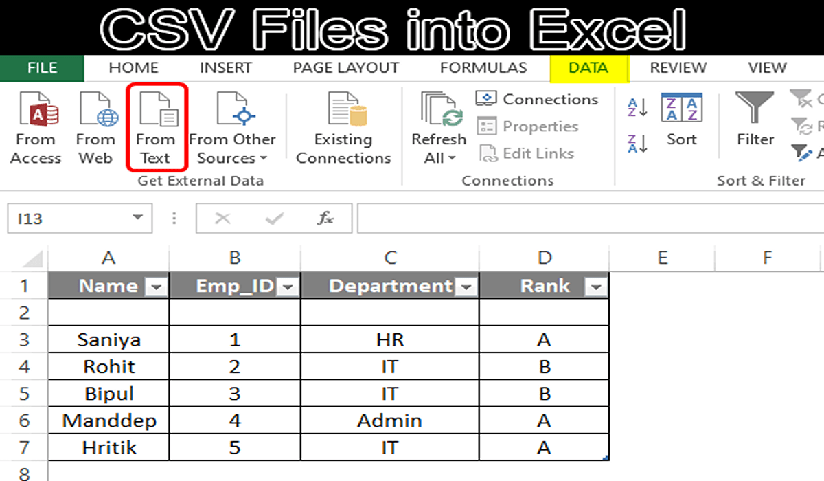 CSV file. how it wok