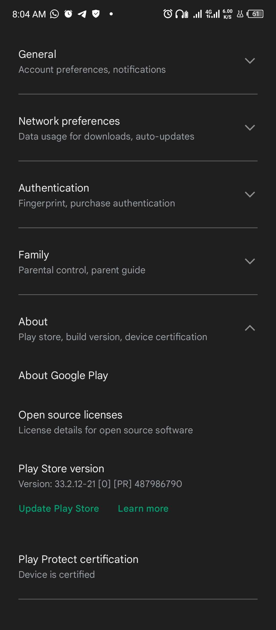 Google Play System Update for December 