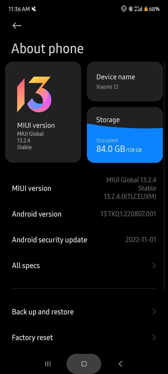 Xiaomi 12 Android 13 update 