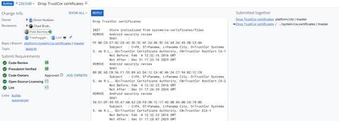 Updatable root certificate