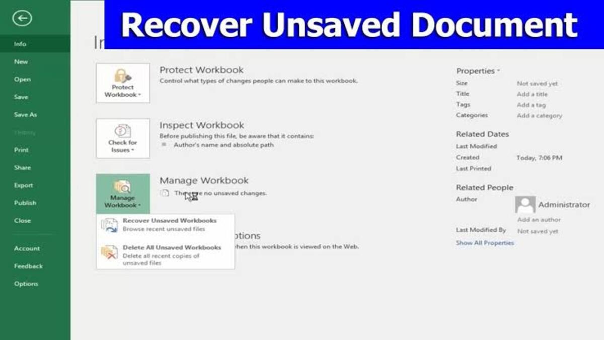 How To Recover an Unsaved Excel File