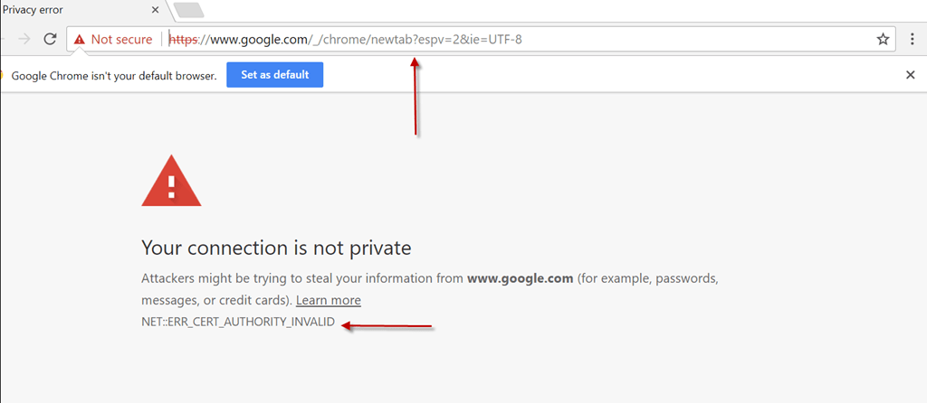 Website is not Secure