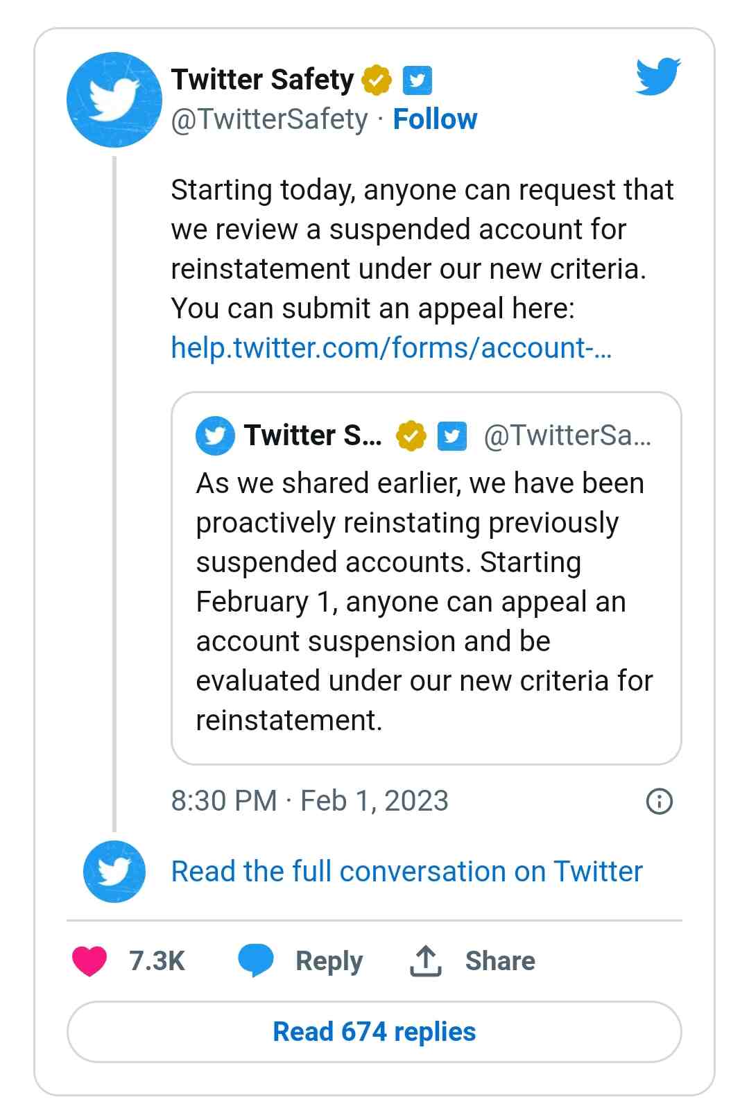 review of suspended account 