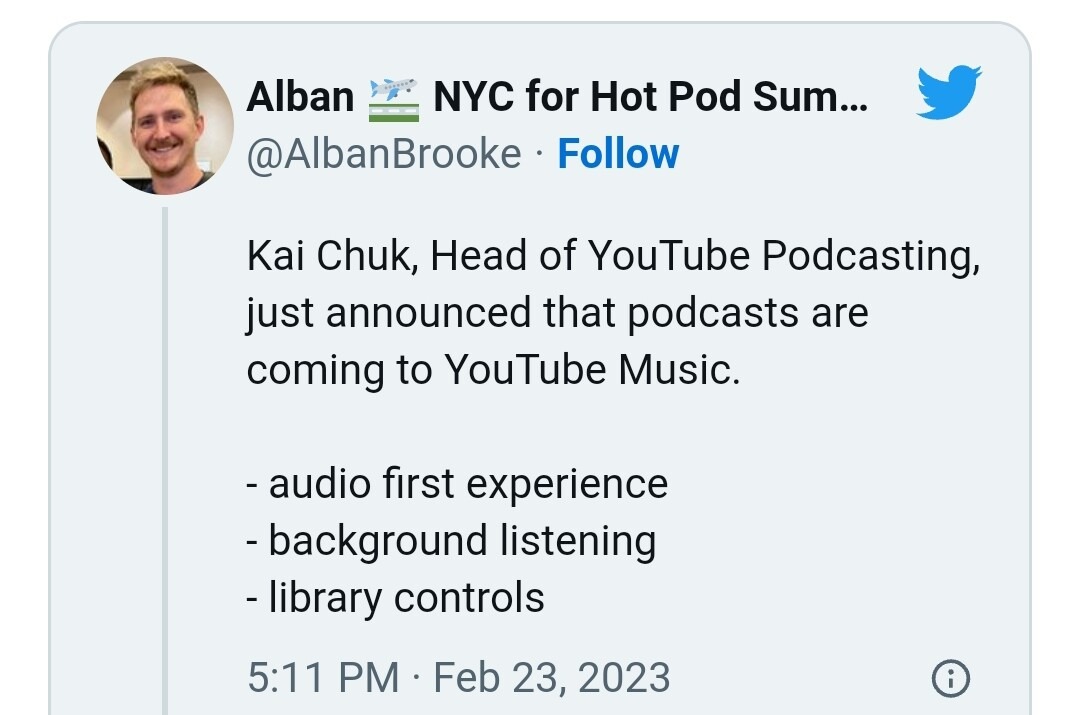 Podcasts is coming to YouTube Music
