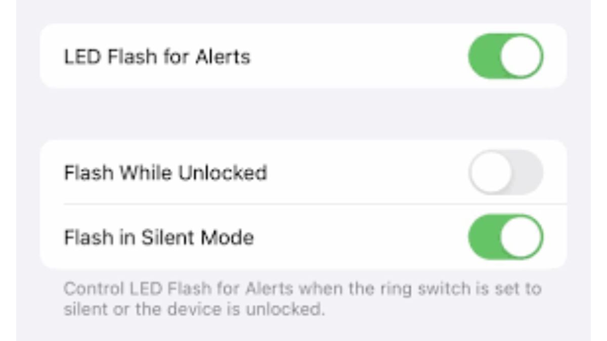 enable LED flash notifications on iphone