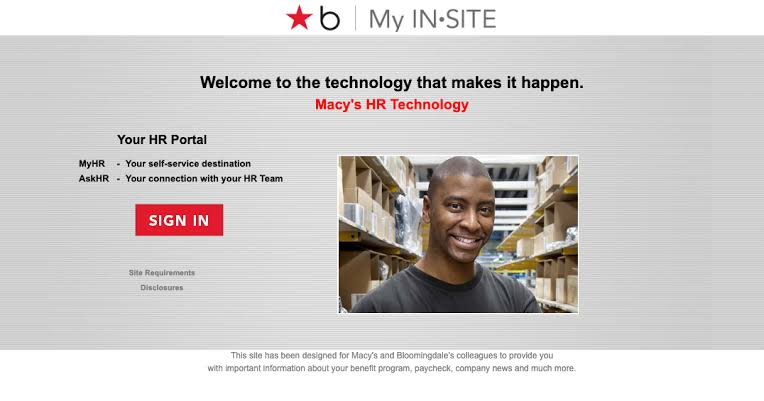 Access Macy’s Insite through Employee Connection