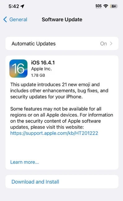 Apple iOS 16.4.1