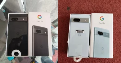 Google Pixel 7a unboxing images of the Arctic Blue Carbon leaks