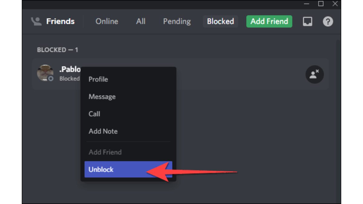 How to Block or Unblock Someone on Discord