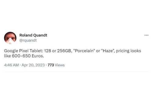Details of the Google Pixel Tablet price leaks 