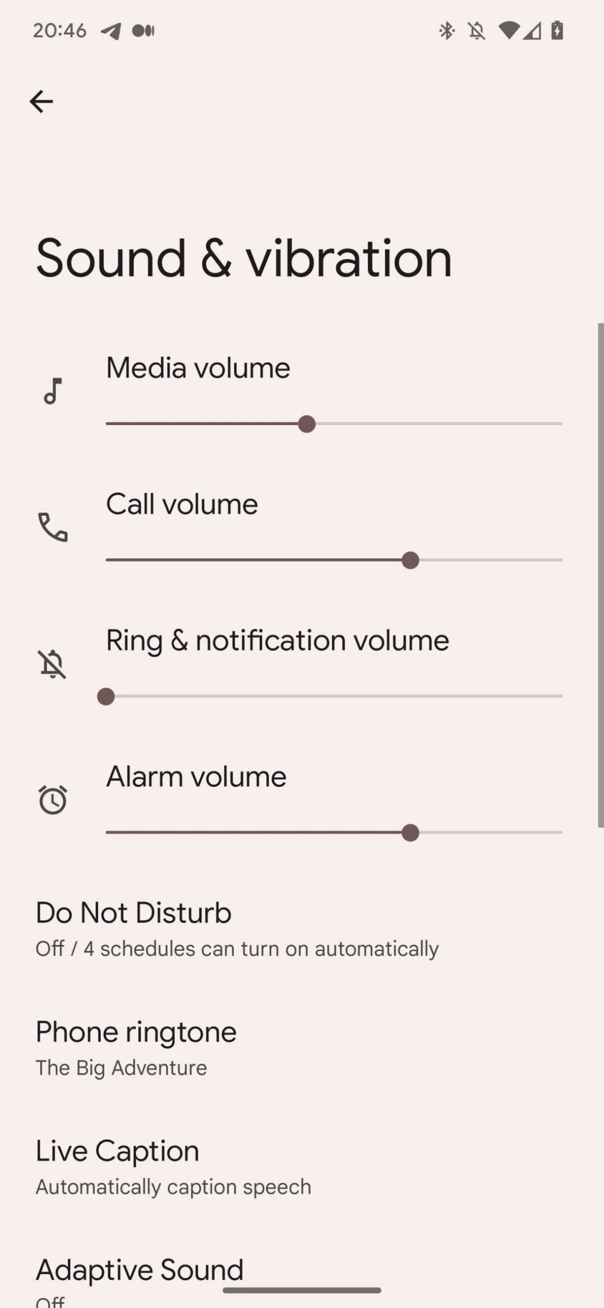 Ringing volume and notification and Android 13 QPR3 
