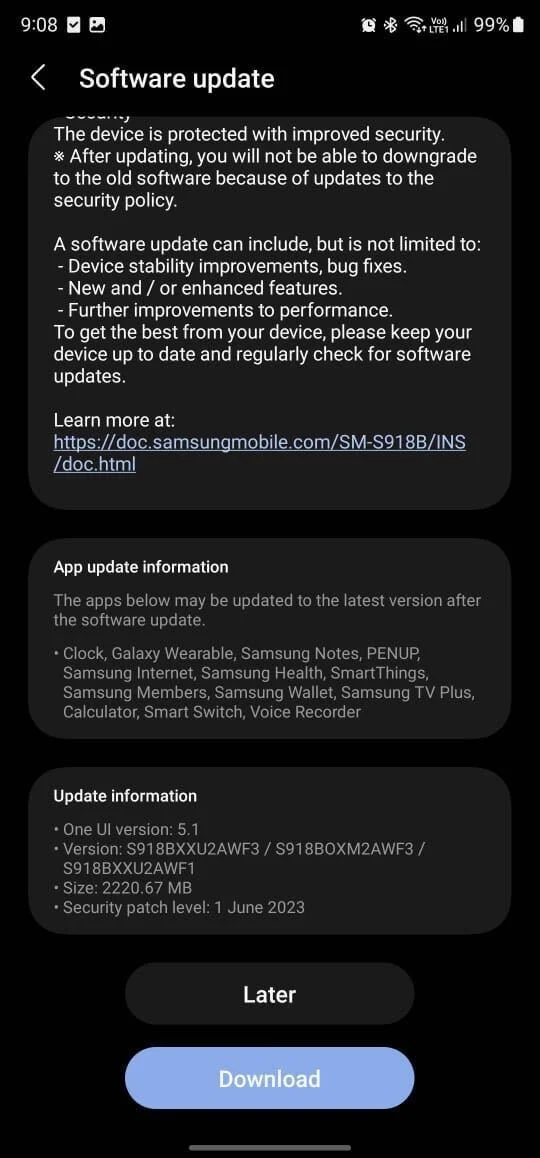 Galaxy S23 camera update 