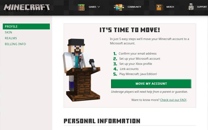 Migrate Minecraft Account From Mojang to Microsoft Account