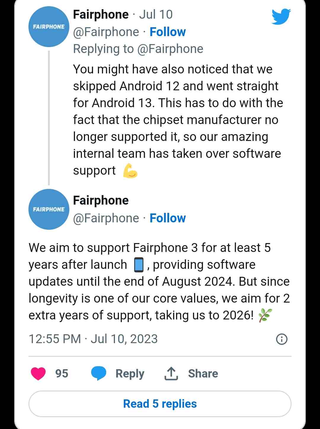 Fairphone 3 Android OS update 