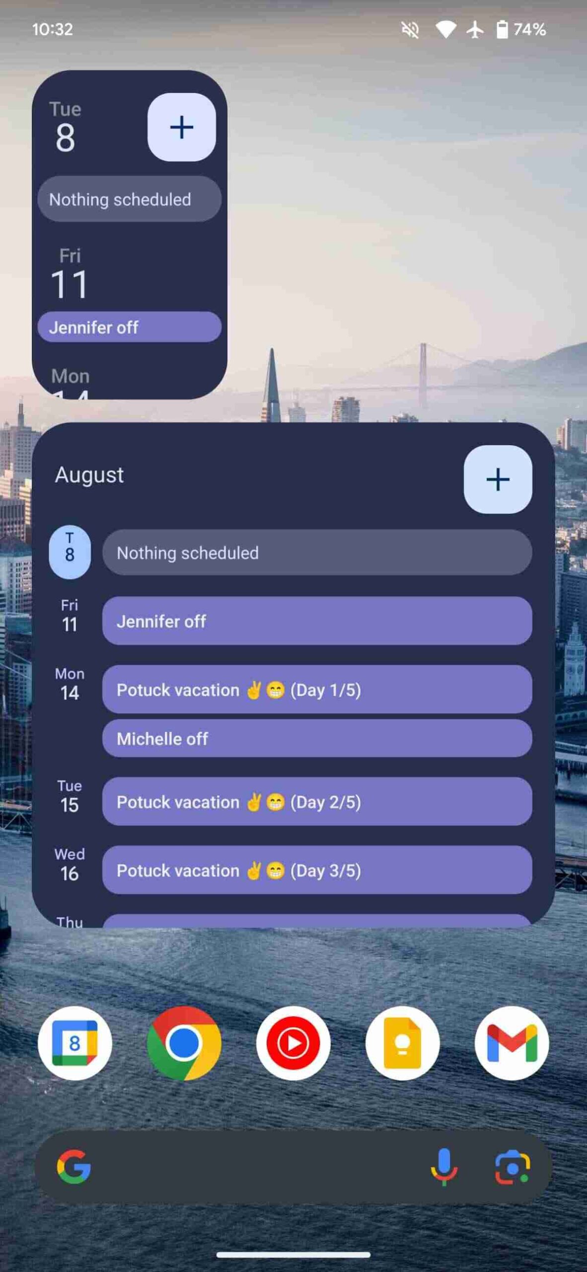 Google Calendar Material You redesign 