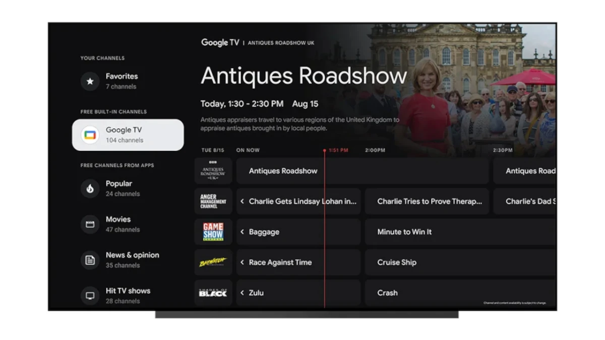 Google TV adds 25 new free channels