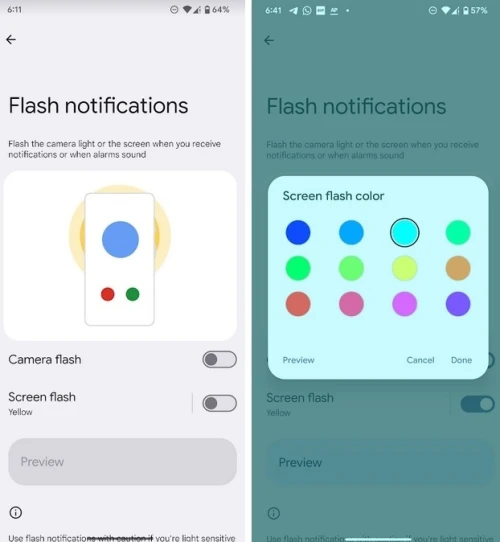 Google to introduce Flash Notifications with Android 14