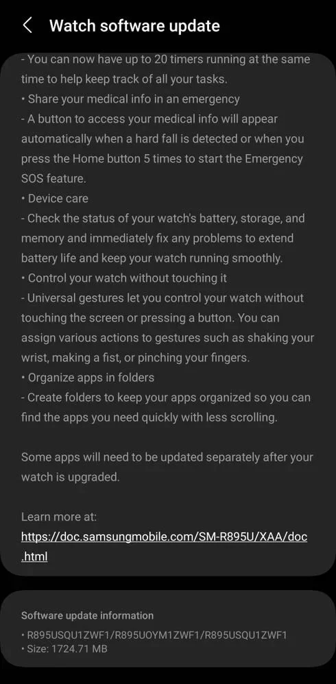 OneUI 5 update for Watch 4 and Watch 5