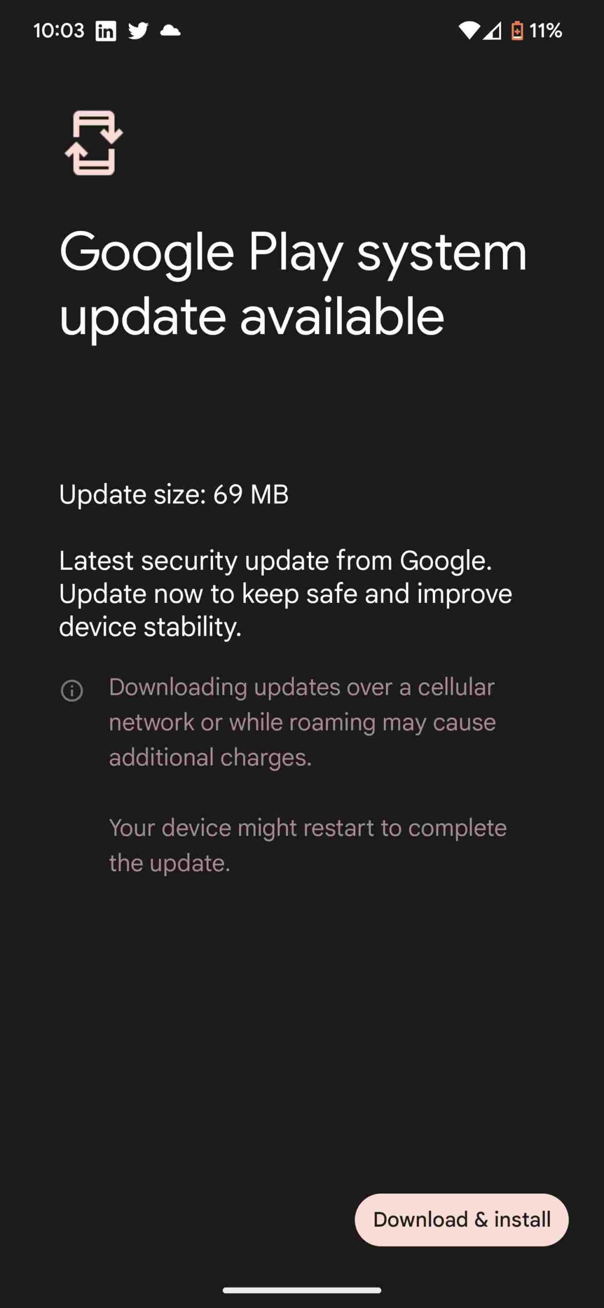 new Google Play System update