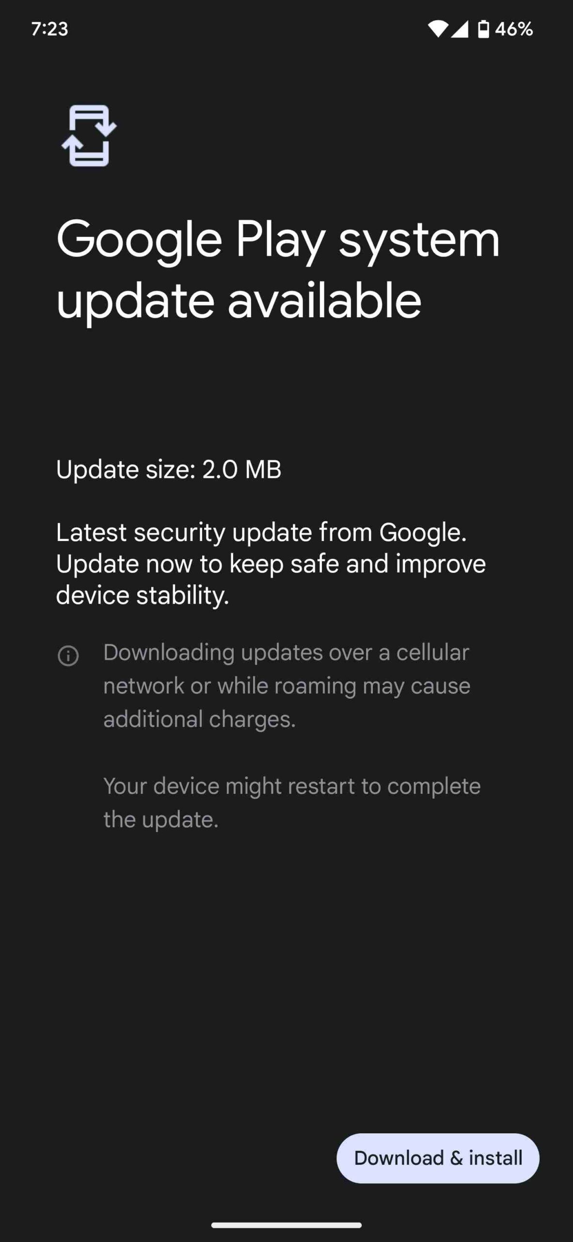 October 2023 Google Play System update 