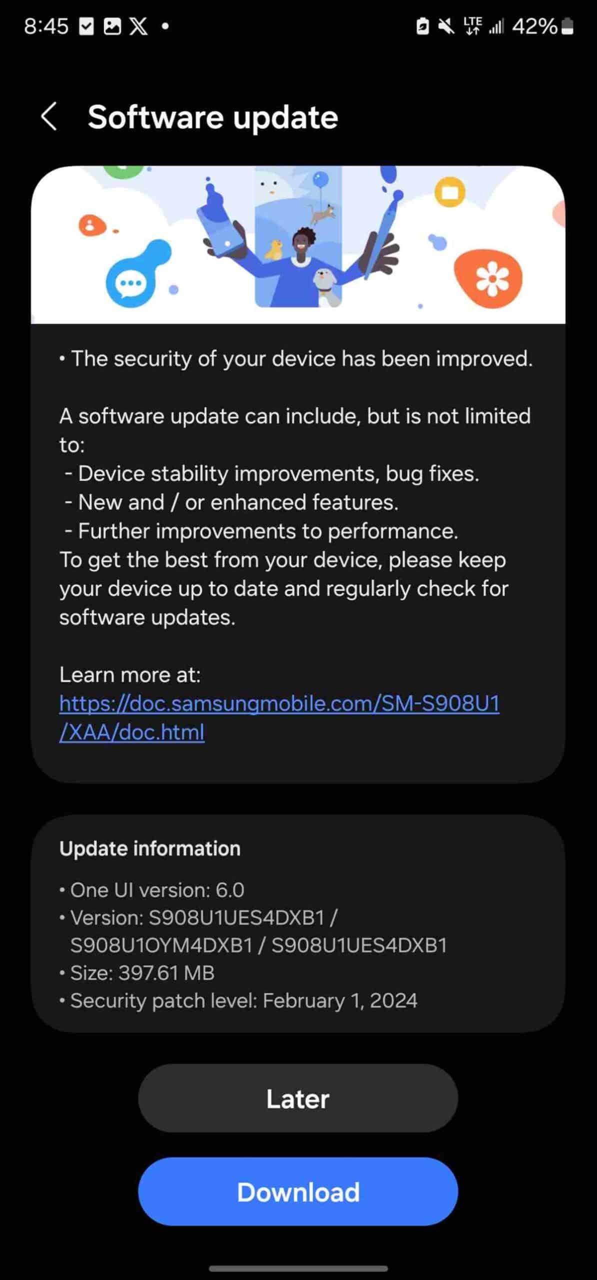 Galaxy S22 February 2024 security patch