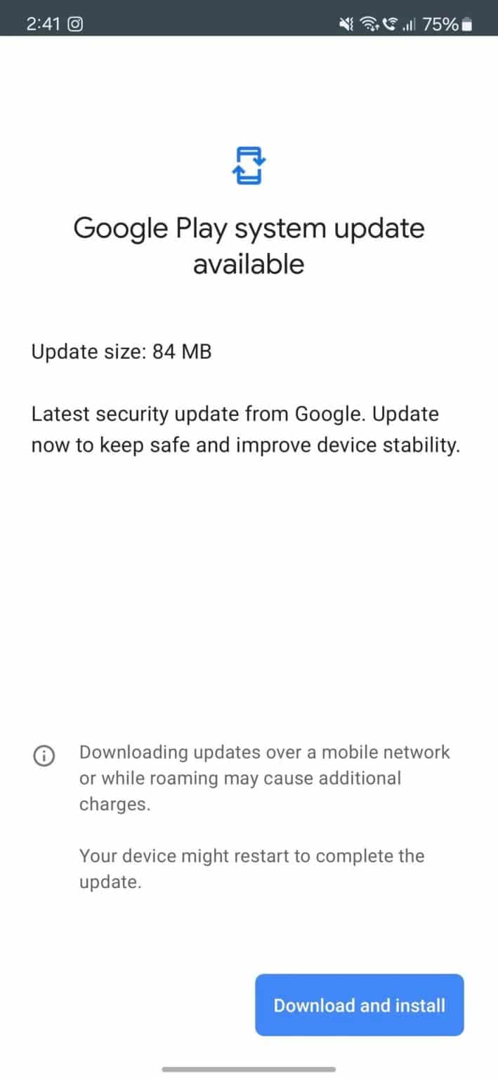 Google Play system update for Galaxy S24 