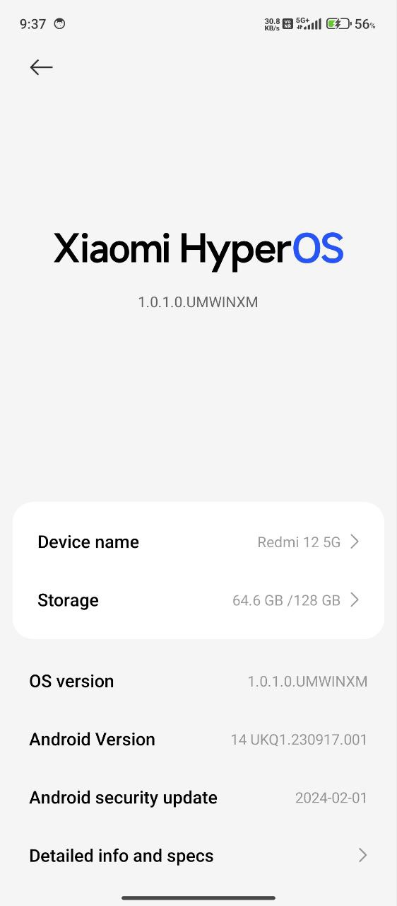 Redmi 12 5G Android 14 HyperOS update 